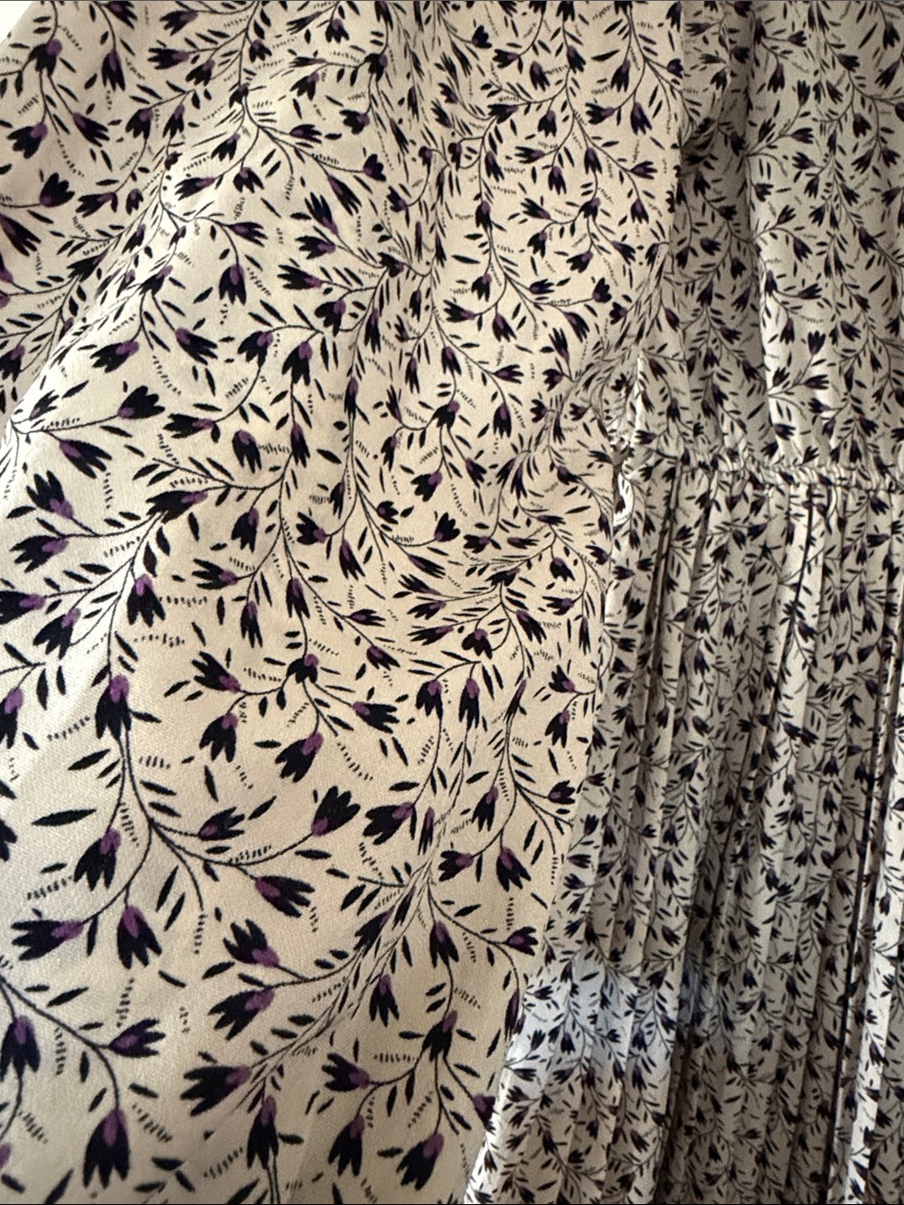 Ditsy Print Pleated Skirt Midi Dress - Picture 6 of 6